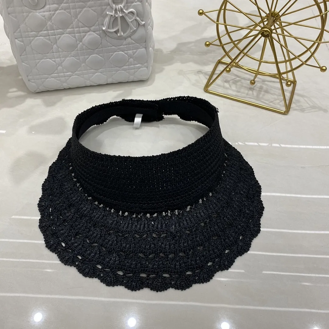 夏季草帽👒韩版钩针空顶帽