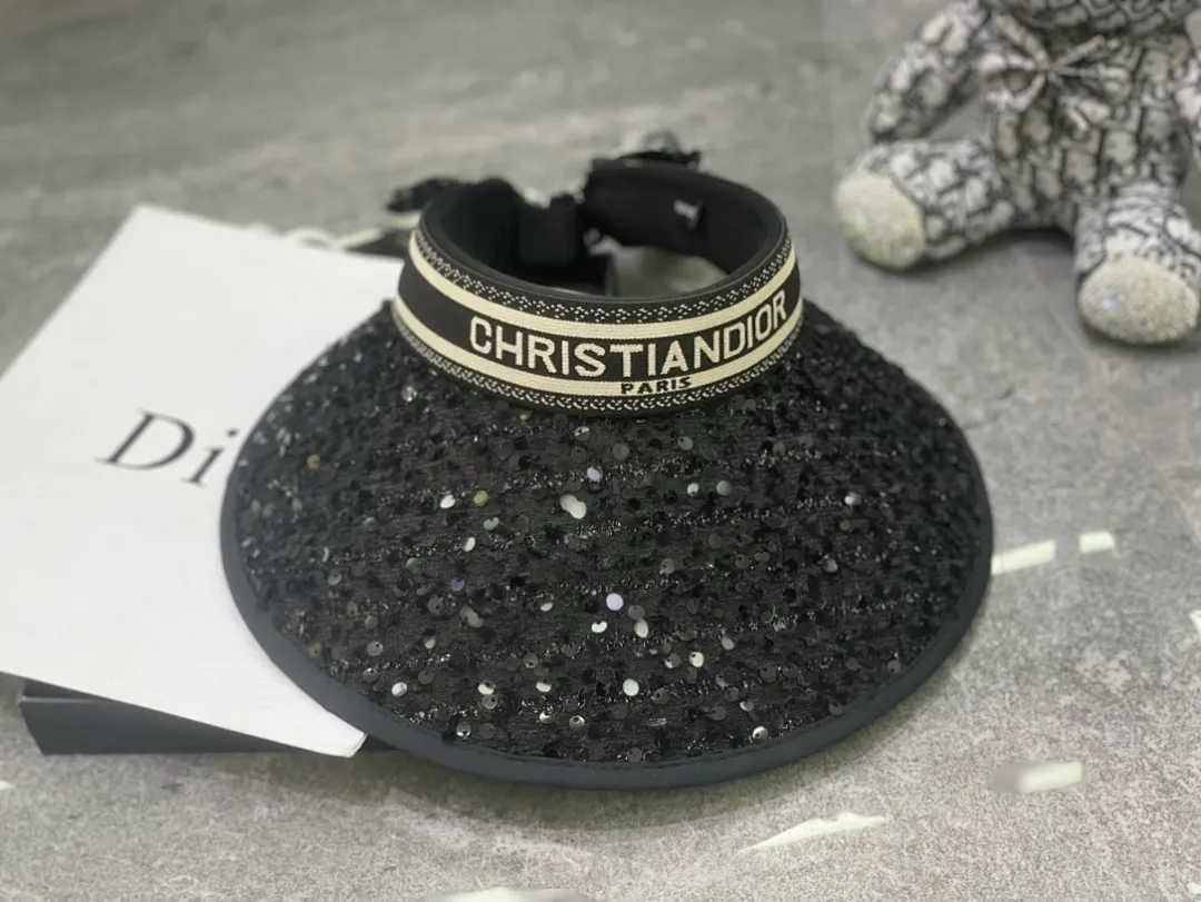 迪奥丝巾蝴蝶结🎀飘带亮片空顶帽