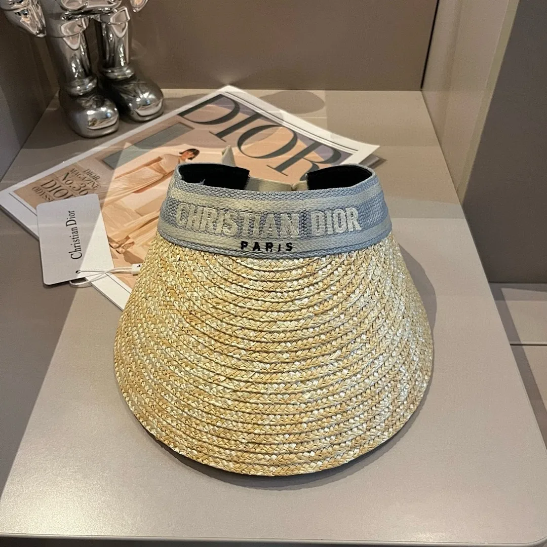 Dior迪奥麦杆草遮阳帽