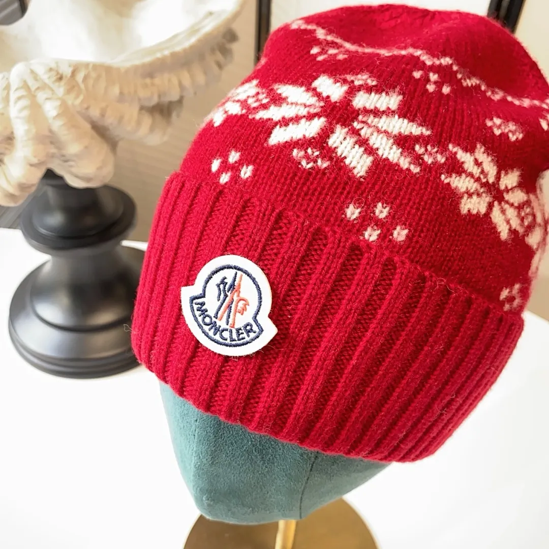 上新ꫛꫀꪝ ❥—— 🆕蒙口100%羊毛针织帽 🖤雪花纹路保暖百搭时尚款 🪄头围55～58cm 💫米色 咖啡色 灰色 黑色