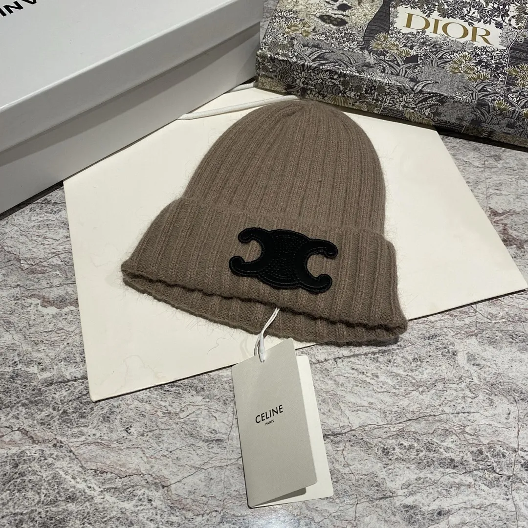 CELINE 兔毛针织帽
