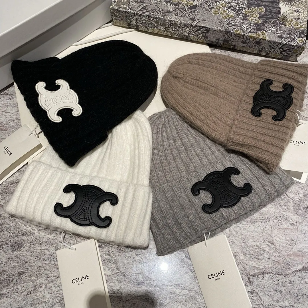 CELINE 兔毛针织帽