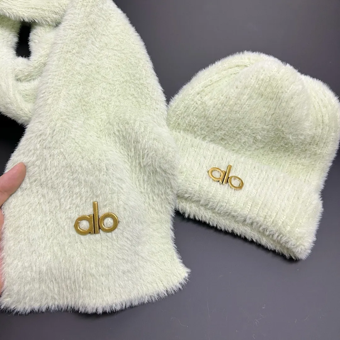 阿洛 貂绒围巾+帽子套装