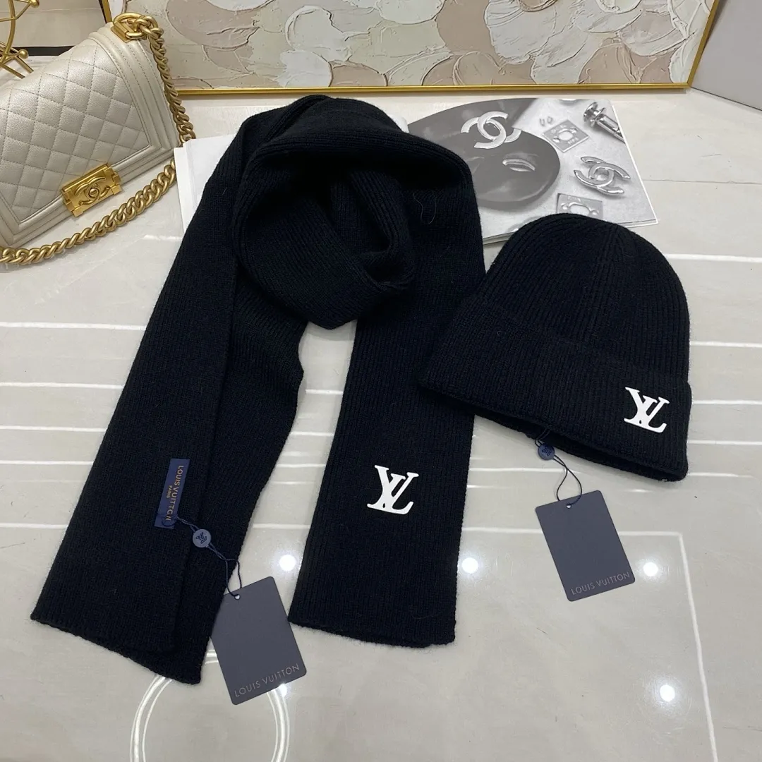 LV 两件套 羊绒针织帽+围巾🧣