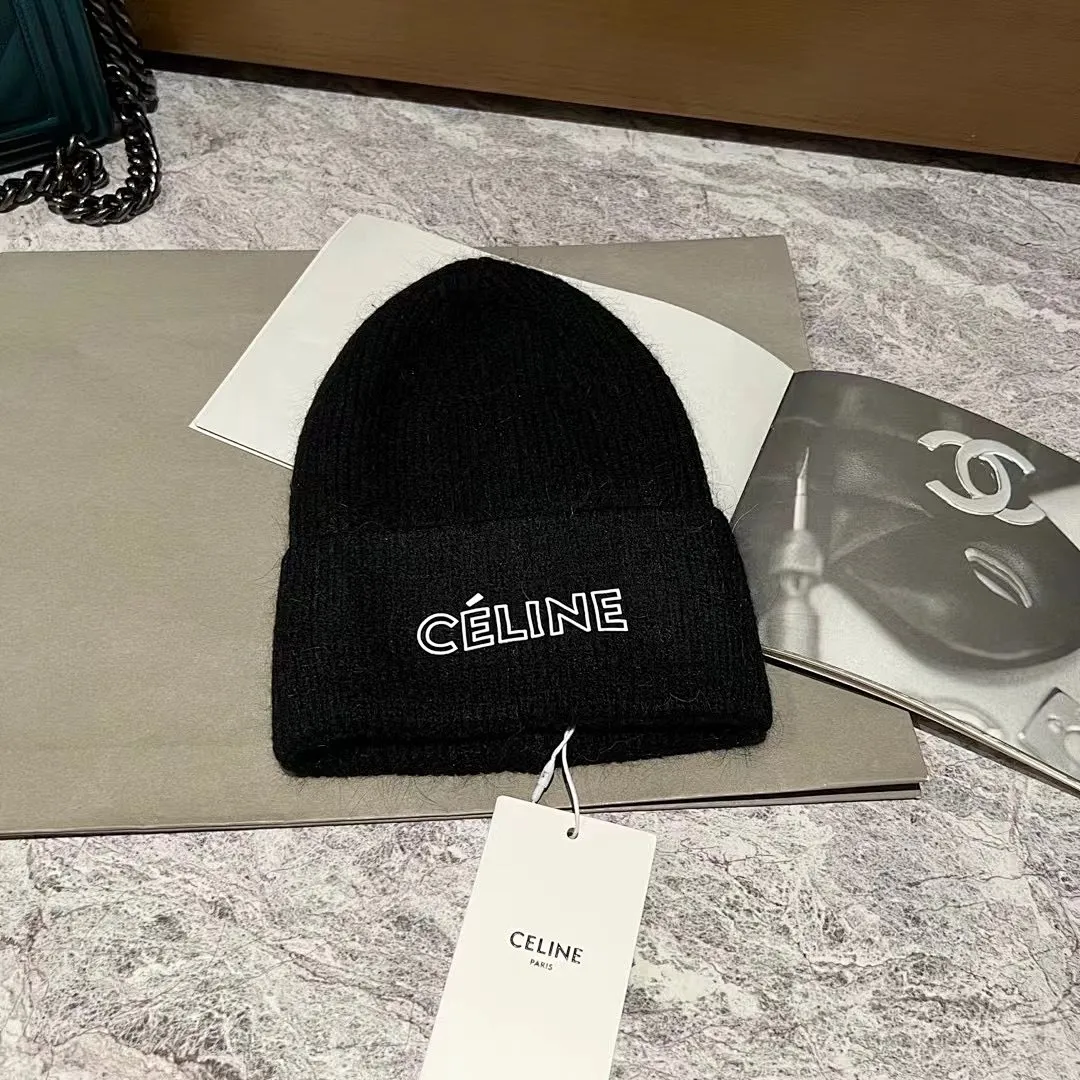 CELINE 兔毛针织帽