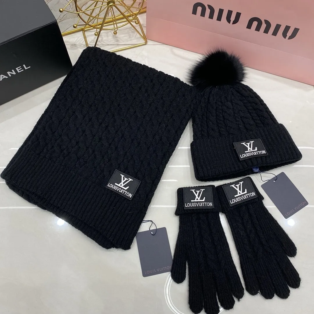 LV 三件套 羊绒针织帽+围巾🧣+手套🧤