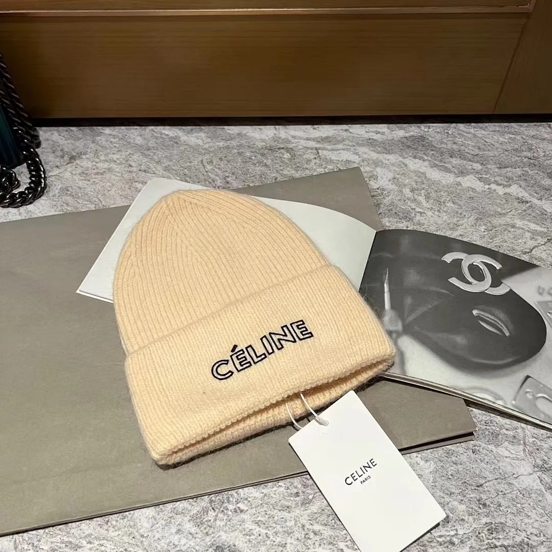 CELINE 兔毛针织帽