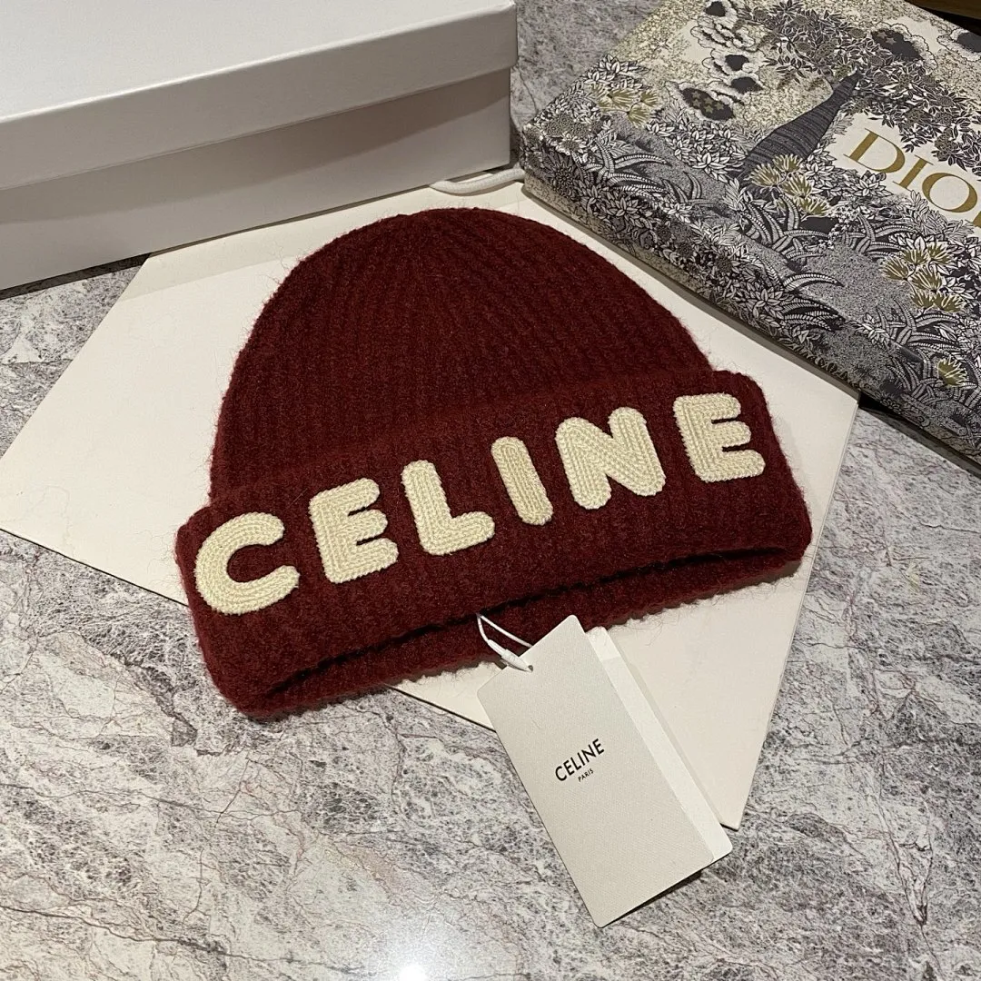 Celine 羊毛针织帽