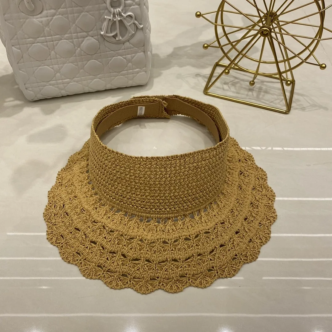 夏季草帽👒韩版钩针空顶帽