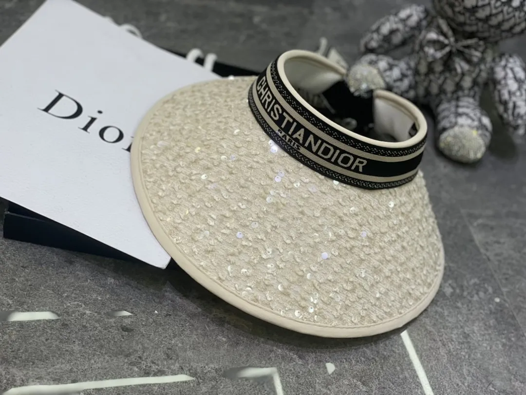 迪奥丝巾蝴蝶结🎀飘带亮片空顶帽