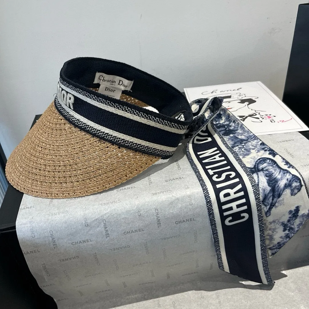 高颜值女孩必备DIOR夏日新款丝巾遮阳帽