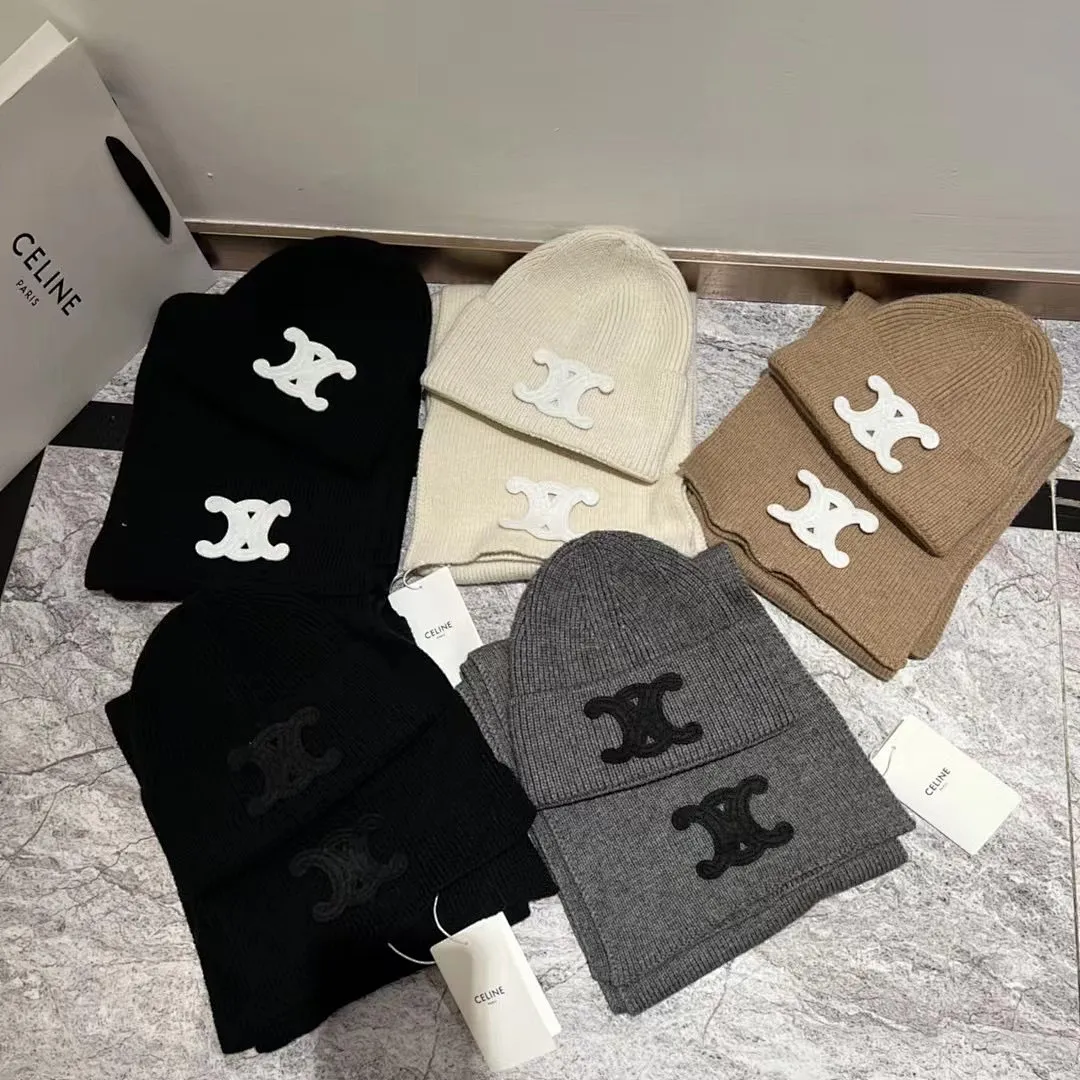 Celine 羊绒针织帽+围巾🧣