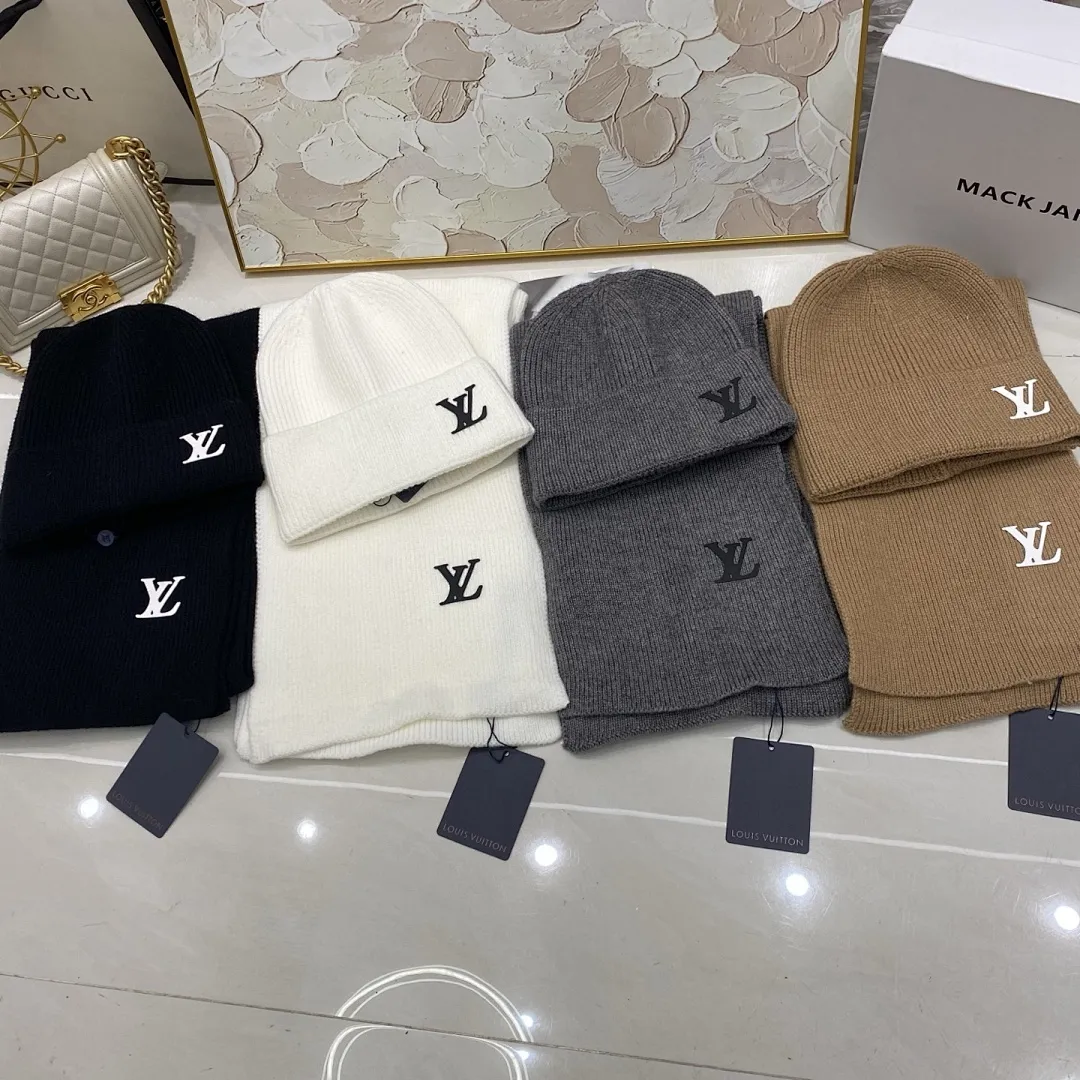 LV 两件套 羊绒针织帽+围巾🧣