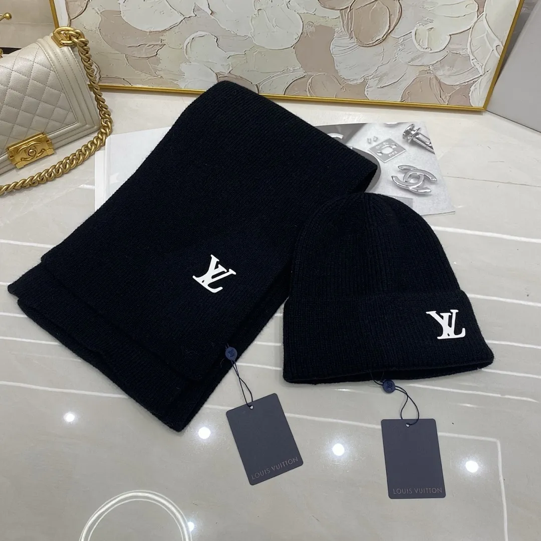 LV 两件套 羊绒针织帽+围巾🧣