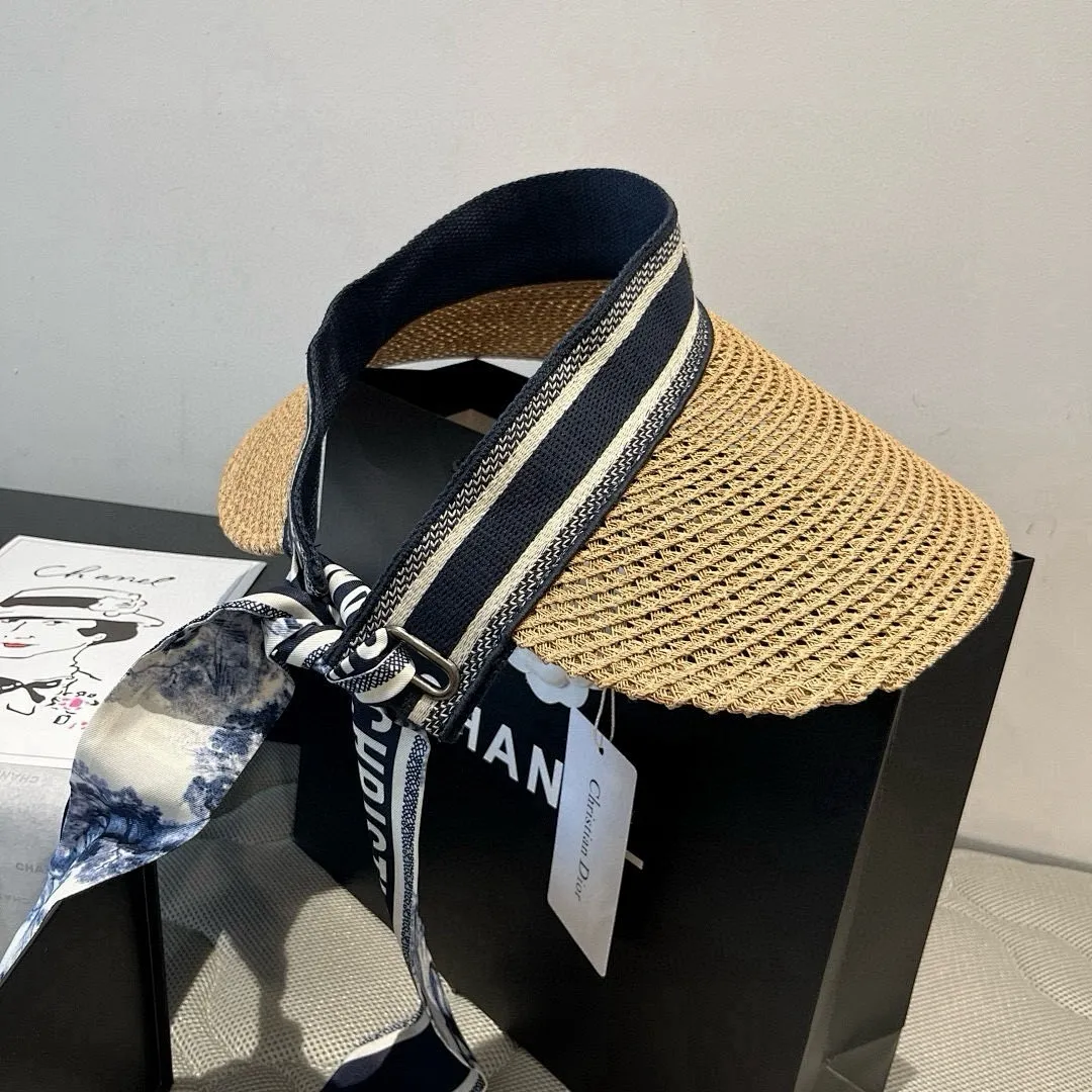 原单货，高颜值女孩必备DIOR夏日新款丝巾遮阳帽大帽檐 我顶着大太阳，只想为你撑伞 没人为你撑伞，那就来顶DIOR遮阳帽[耶]