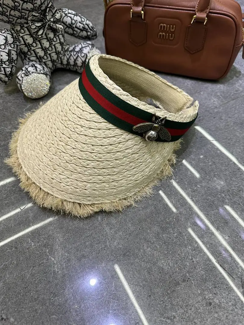 Gucci 草编手工爆款钩针防晒空顶帽👒👒‼️🔥