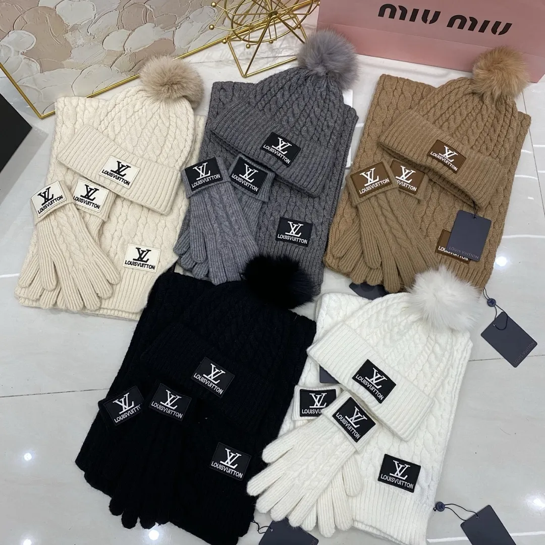 LV 三件套 羊绒针织帽+围巾🧣+手套🧤