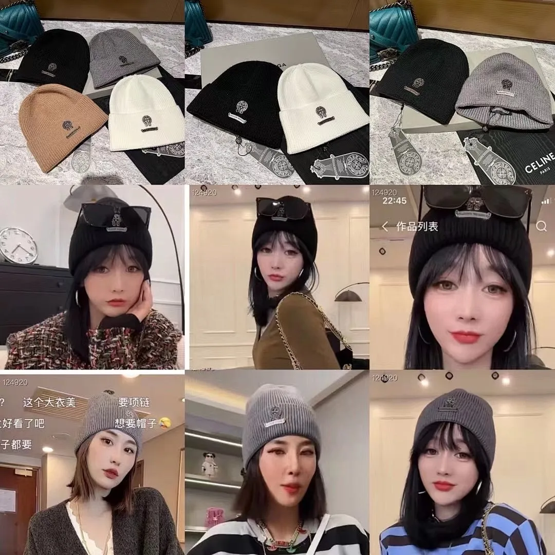 克罗心 羊绒针织帽