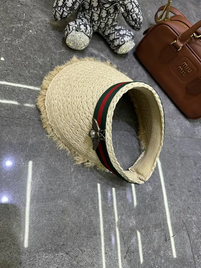 Gucci 草编手工爆款钩针防晒空顶帽👒👒‼️🔥