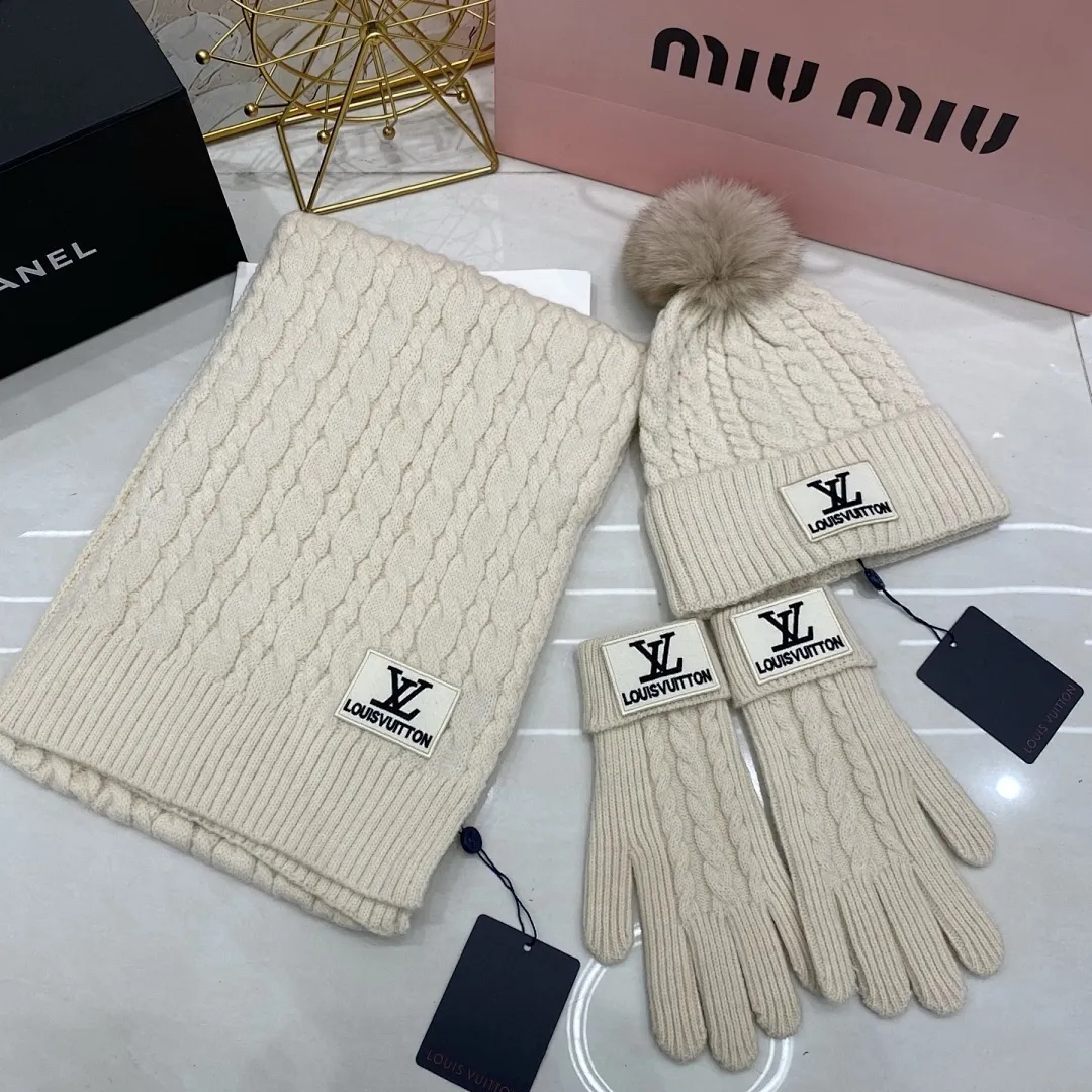 LV 三件套 羊绒针织帽+围巾🧣+手套🧤