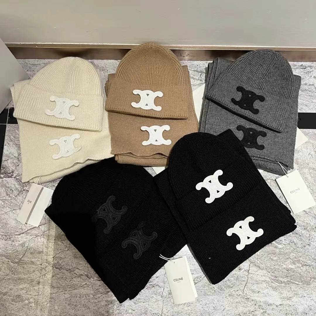 Celine 羊绒针织帽+围巾🧣