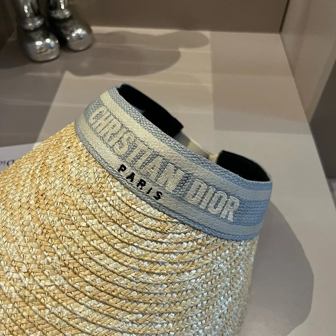 Dior迪奥麦杆草遮阳帽