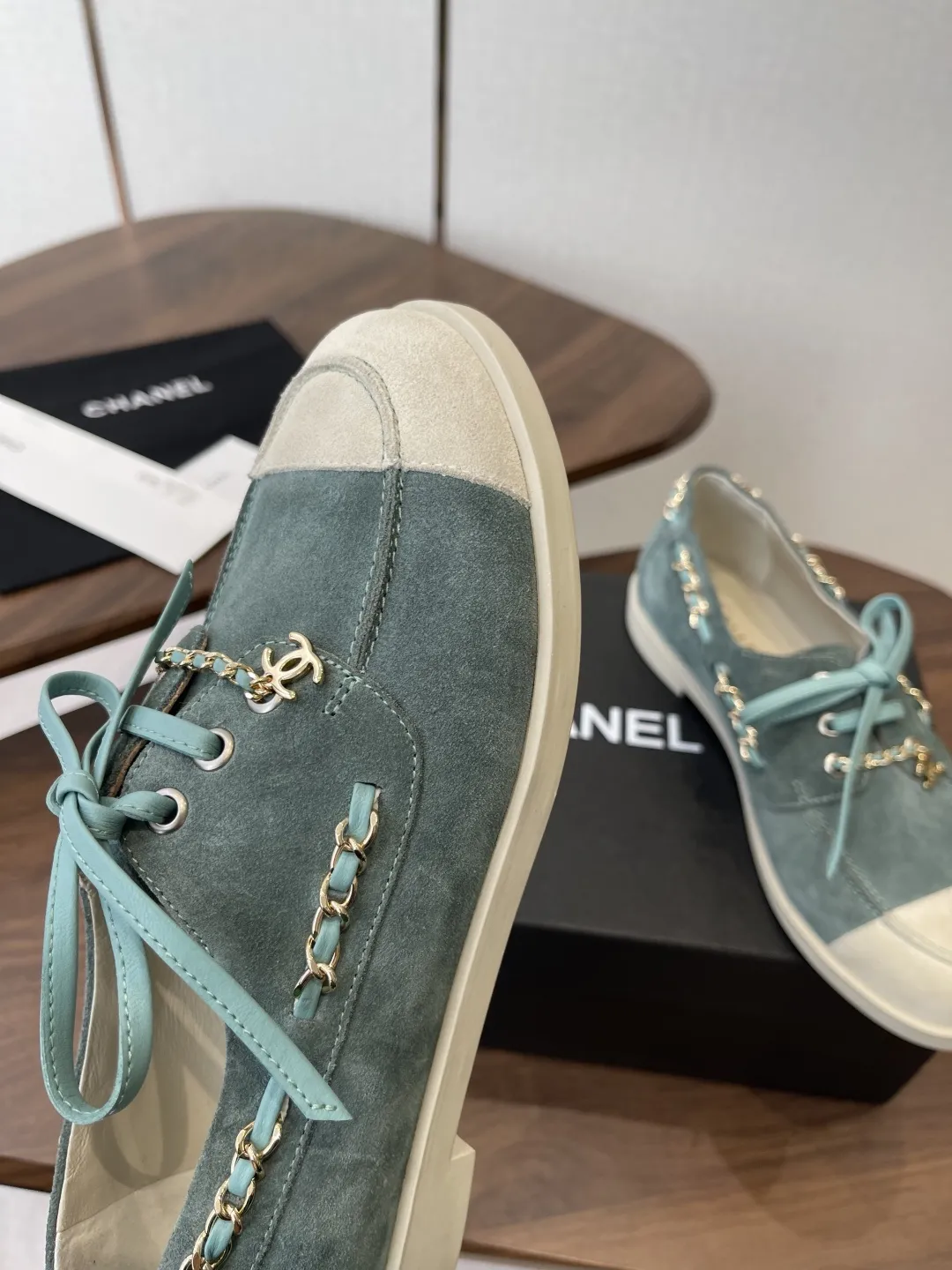 ✅🍿️💰170（配送全套包装） 香奈儿休闲鞋 Chane* 新款链条乐福鞋 Size : 35-41（40 41订做不退换）