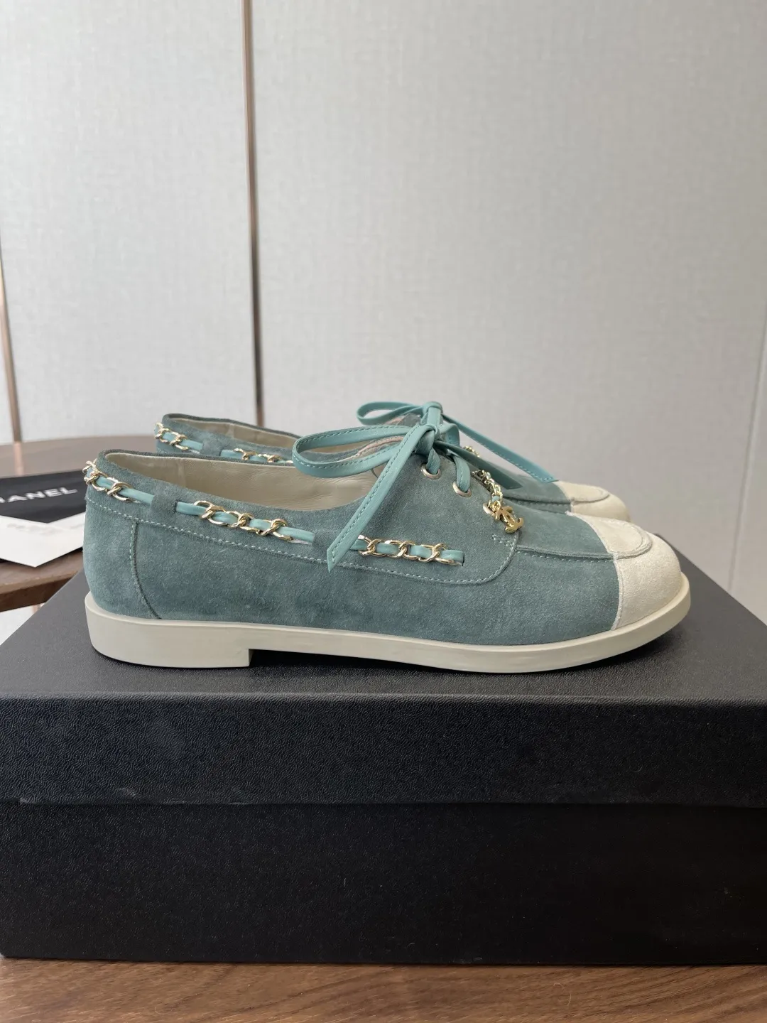 ✅🍿️💰170(配送全套包装) 香奈儿休闲鞋 Chane* 新款链条乐福鞋 Size : 35-41(40 41订做不退换)