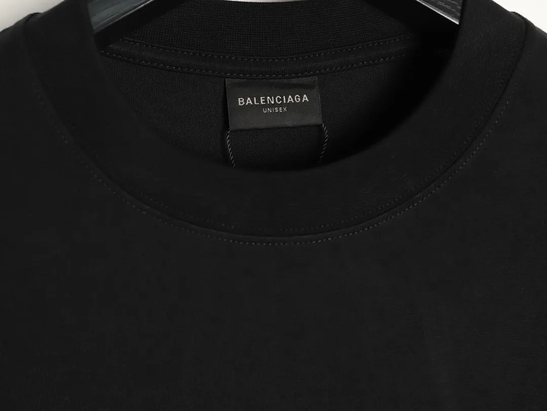 BALENCIAGA巴黎世家BLCG 签名字母印花短袖T恤