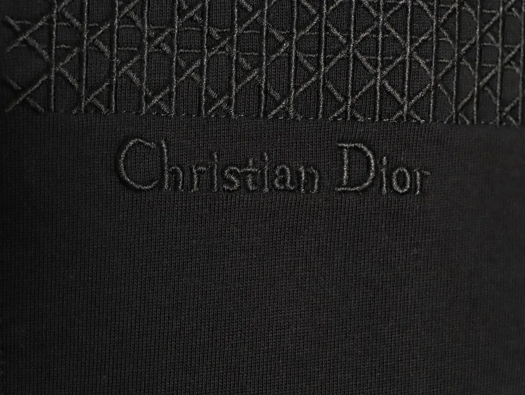 Dior/迪奥 16SS藤格纹刺绣字母口袋短袖T恤