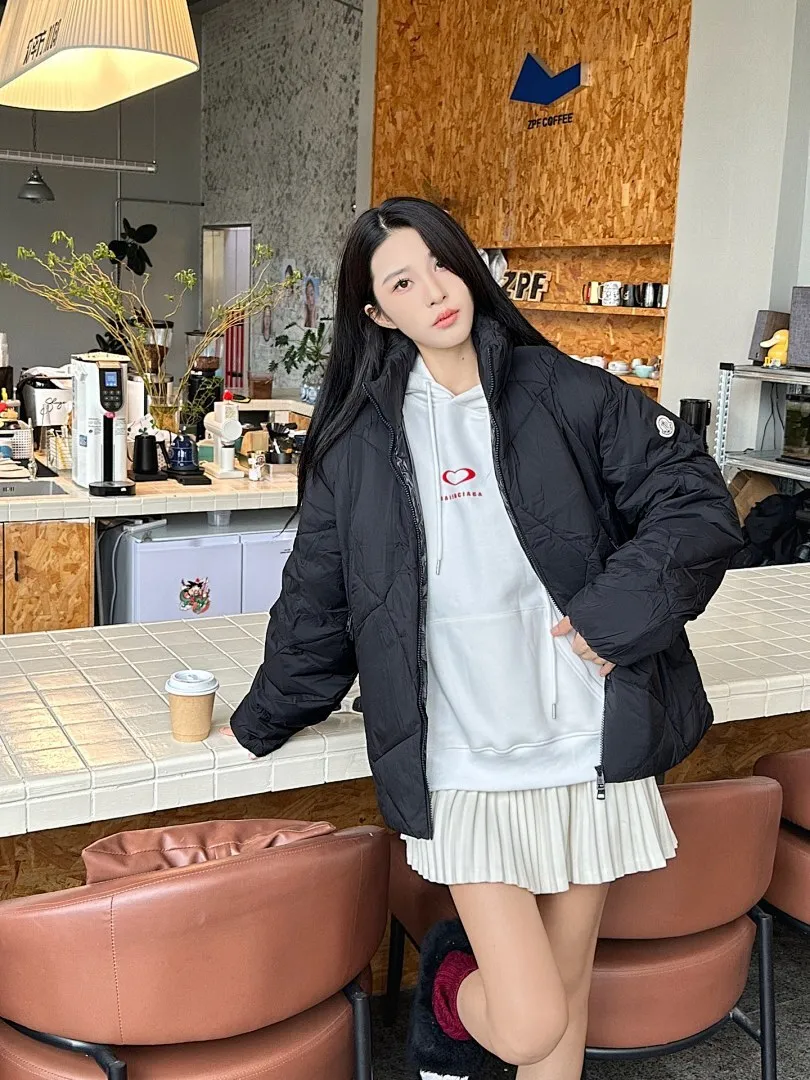 Moncler/蒙口 25Fw新款不规则侧边拉链立领羽绒服外套