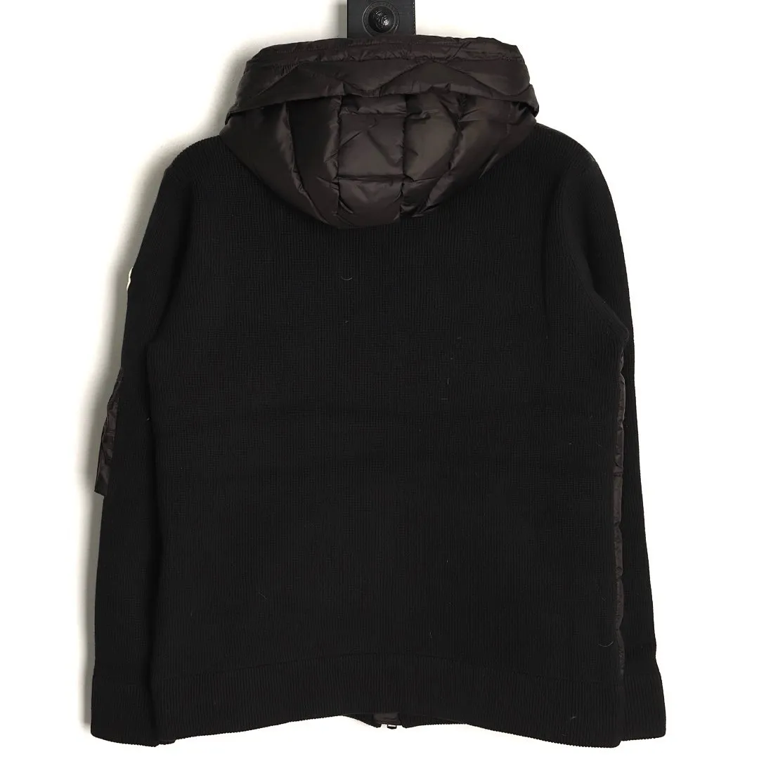 Moncler蒙口24s新款袖子拼接针织连帽轻薄羽绒服外套