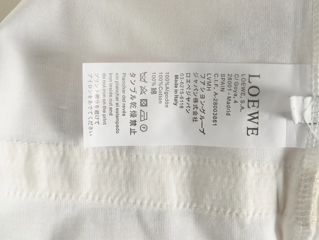 Loewe/罗意威 拼色编花织带圆领T恤