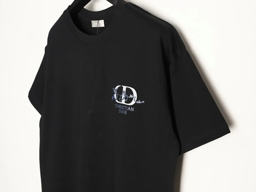 DIOR 迪奥 2026新款 3M反光字母+烫珠logo 男女同款 短袖t恤