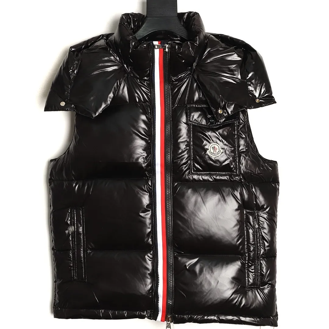 Moncler 蒙口 彩虹织带拉链连帽羽绒马甲