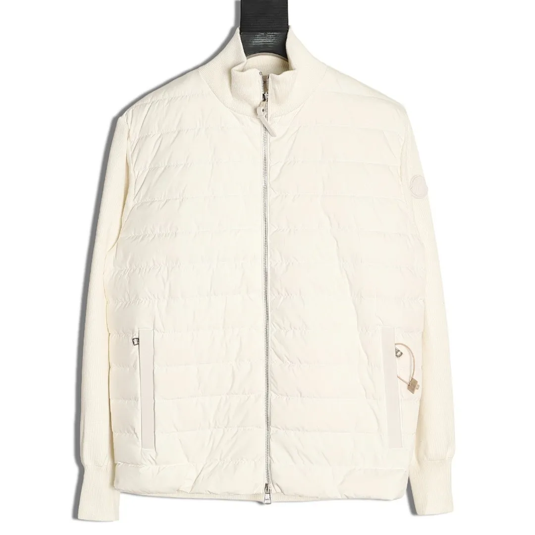 Moncler蒙口24s新款袖子拼接针织立领轻薄羽绒服外套