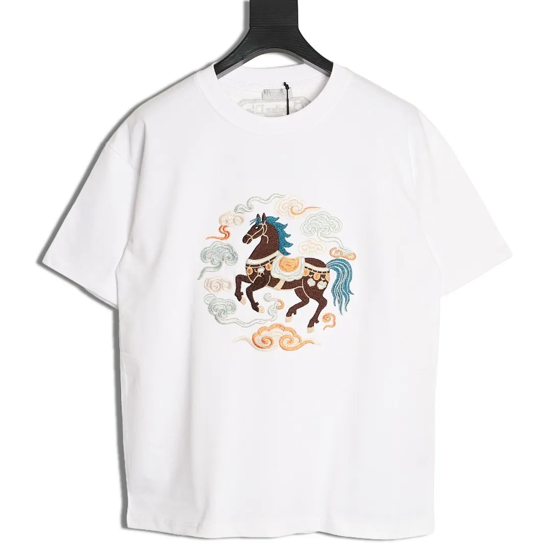 DIOR 迪奥 2026新款 马年限定 万针刺绣马匹字母logo 男女同款 短袖t恤