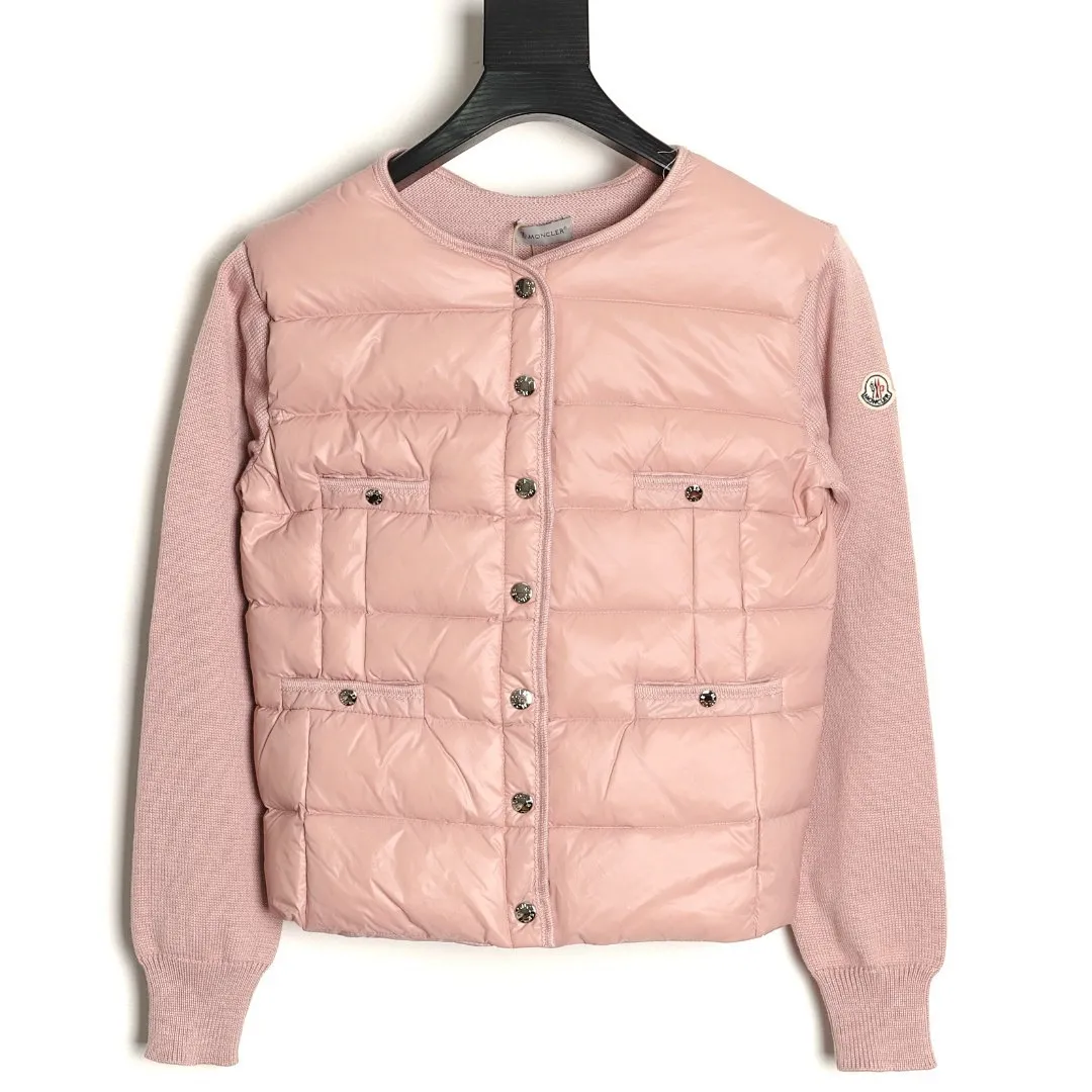 Moncler 蒙口 多纽扣针织拼接羽绒外套