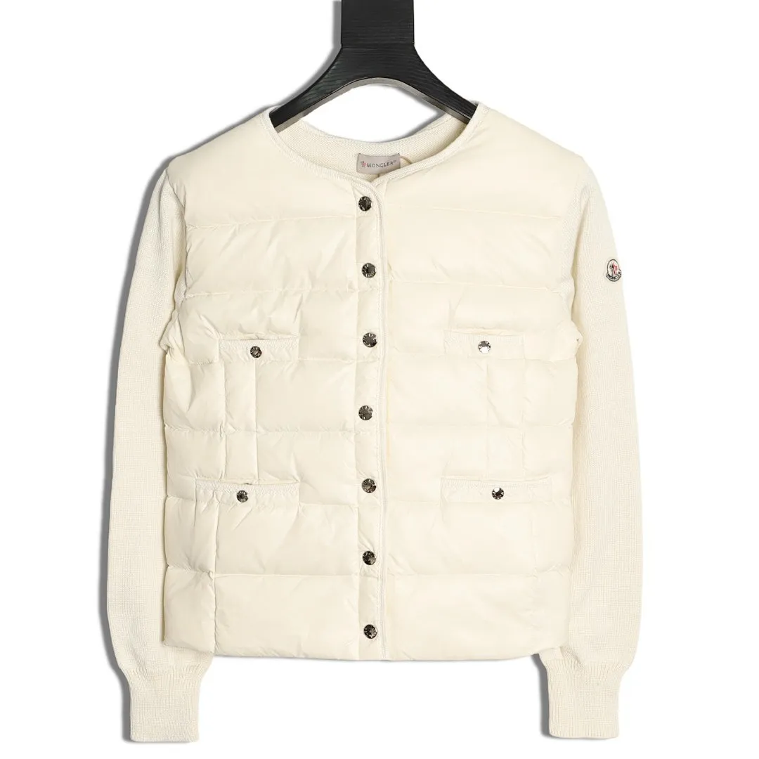 Moncler 蒙口 多纽扣针织拼接羽绒外套