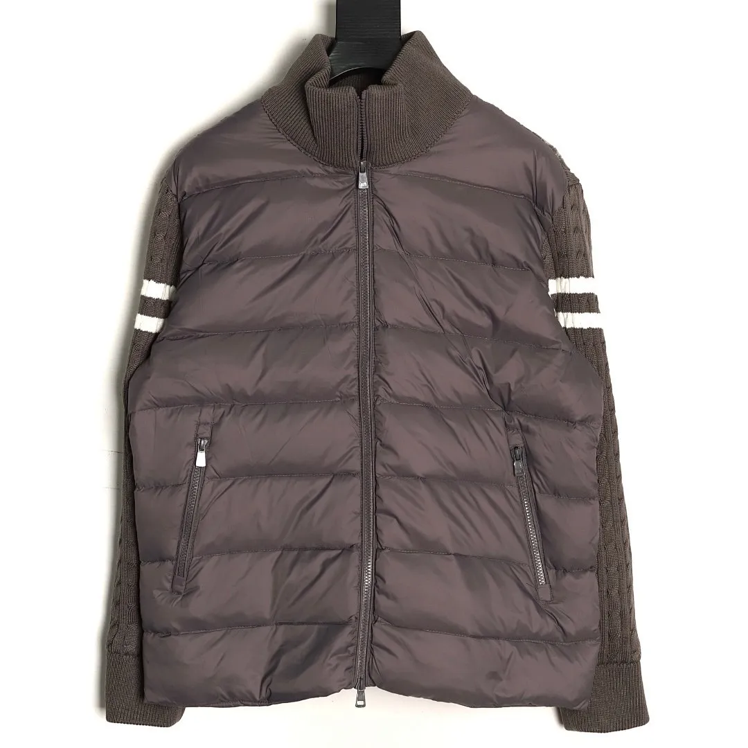 Moncler 蒙口 Padded Corduroy系列 FW24 拉链拼接袖轻便针织开衫羽绒服