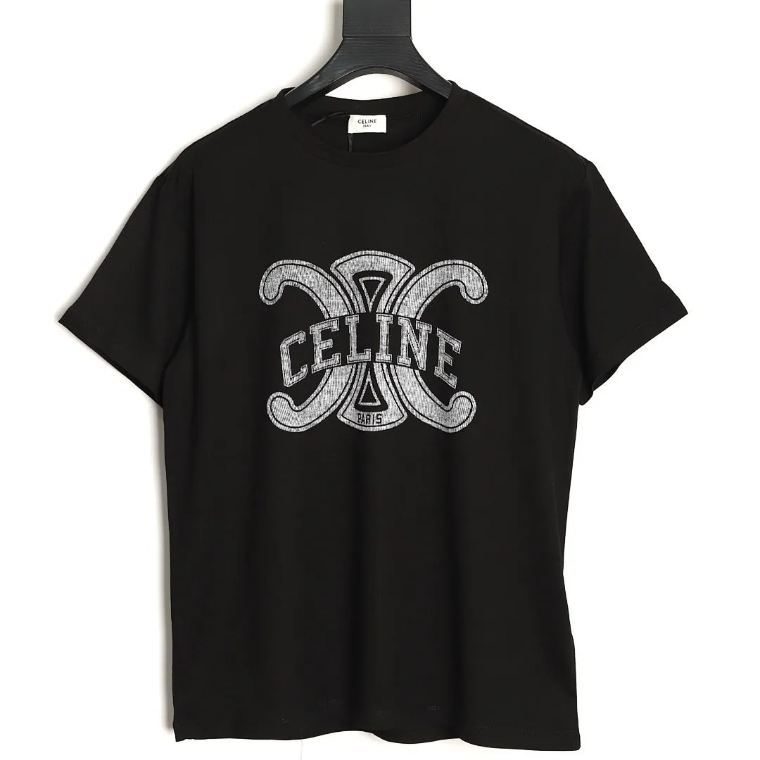 CELINE赛琳CE 胸前大凯旋门印花短袖T恤