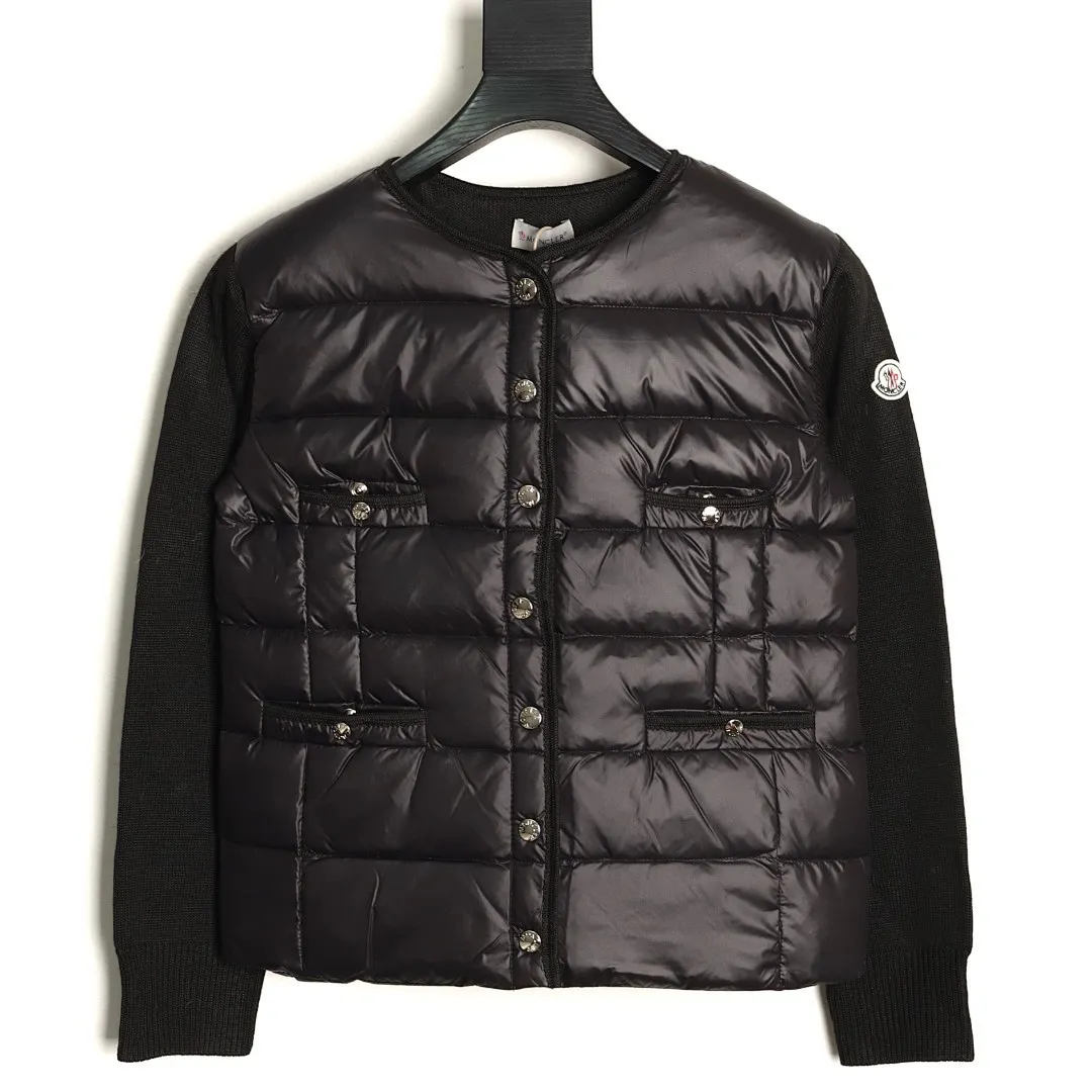 Moncler 蒙口 多纽扣针织拼接羽绒外套