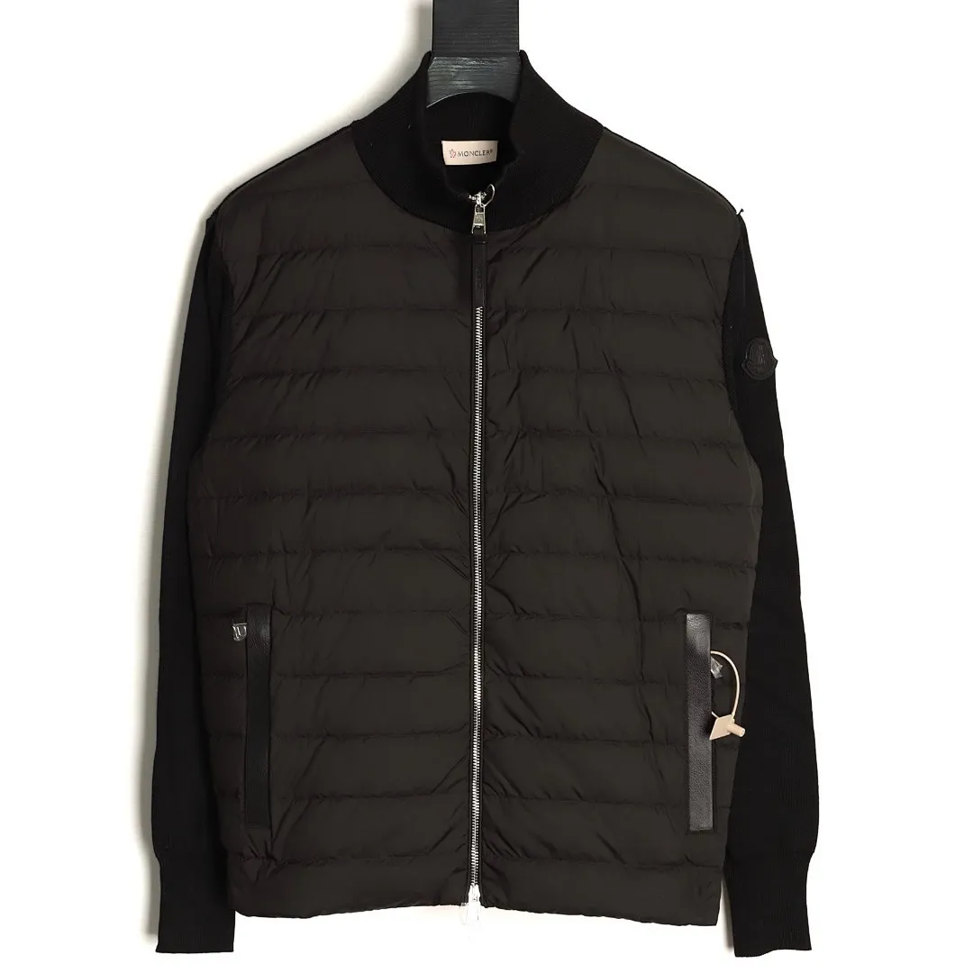 Moncler蒙口24s新款袖子拼接针织立领轻薄羽绒服外套