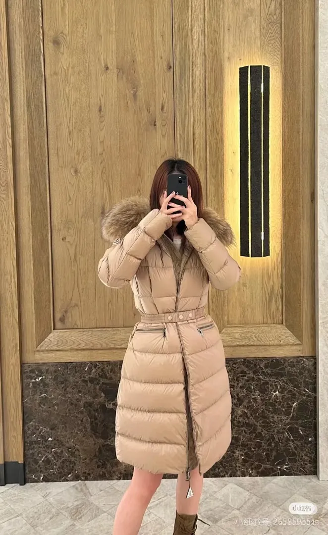 MONCLER 蒙口 HERMIFUR系列中长女款羽绒服