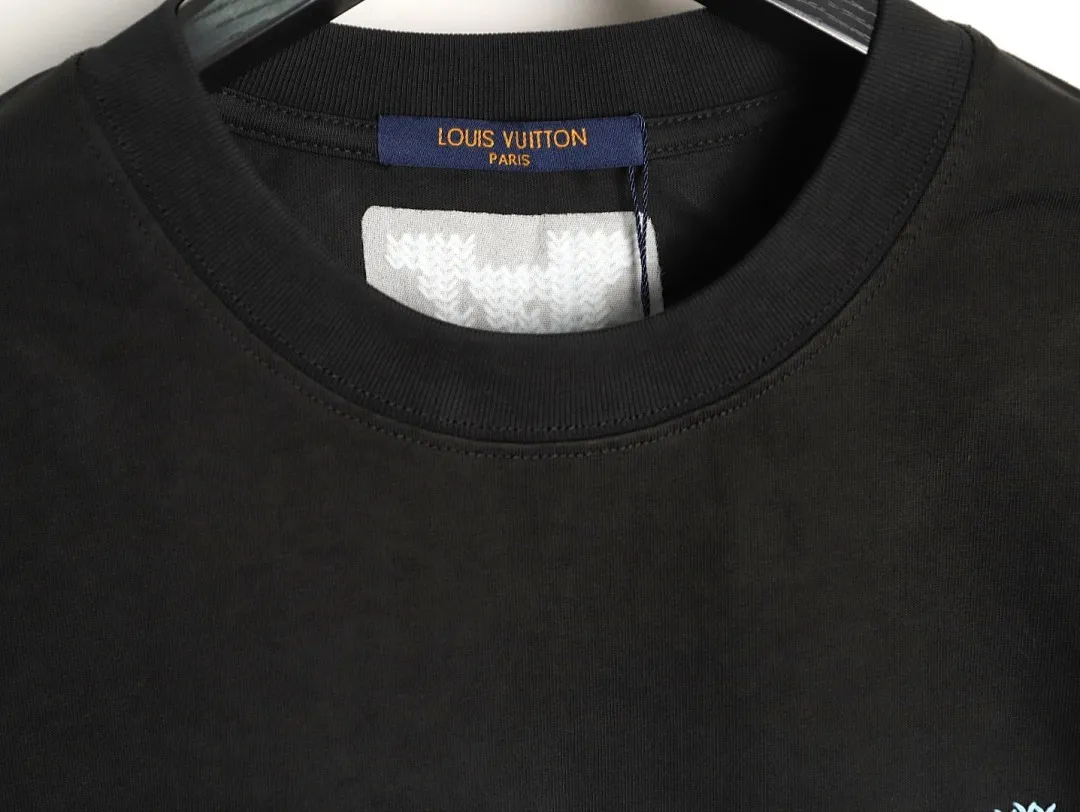 Louis Vuitton路易威登蓝色刺绣字母短袖