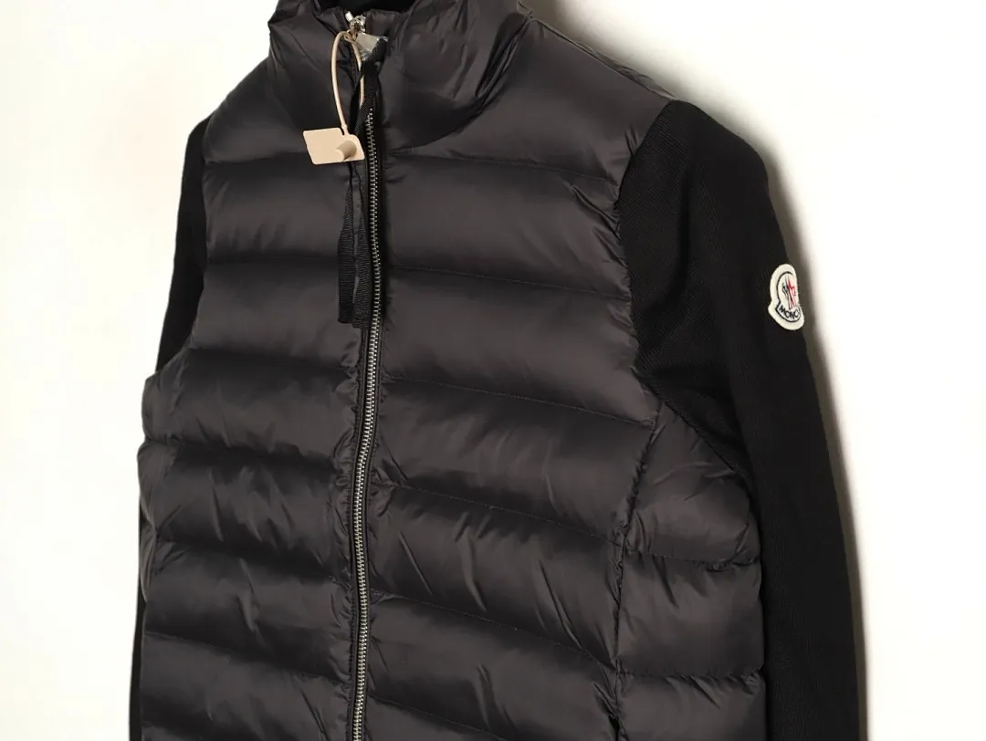Moncler蒙口24s新款袖子拼接针织立领轻薄羽绒服外套 秋冬新款羽绒拼接夹克