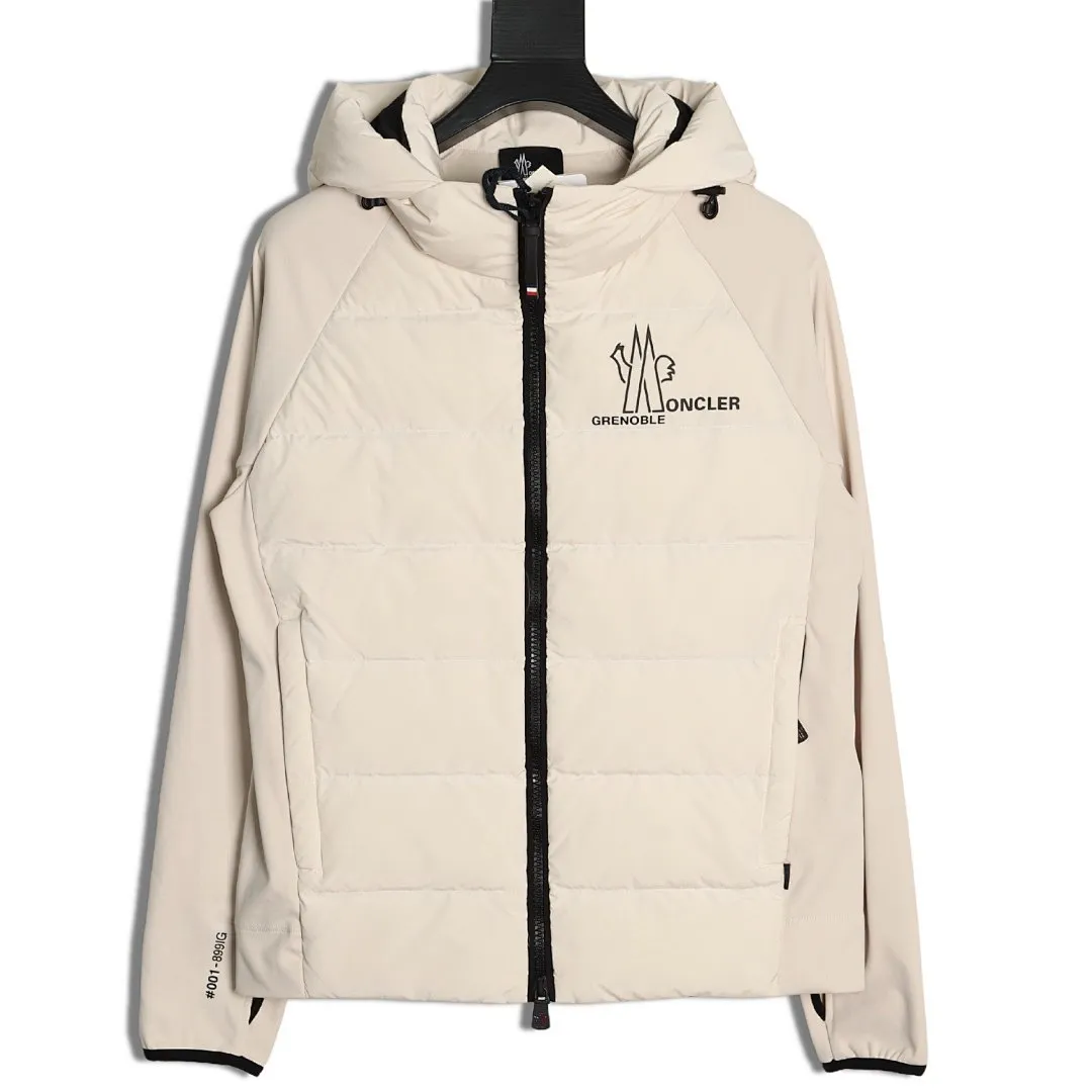 MONCLER X RICK OWENS 联名款 拼接袖连帽羽绒服