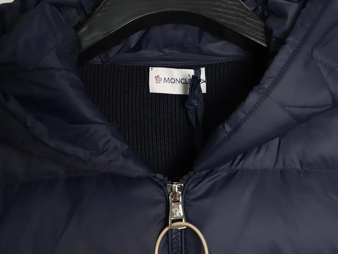 Moncler 蒙口 24s新款袖子拼接针织连帽轻薄羽绒服外套 秋冬新款羽绒拼接夹克