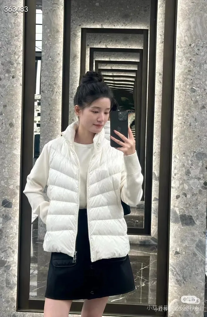 Moncler 蒙口 24s新款不规则拼接针织立领轻薄羽绒服外套