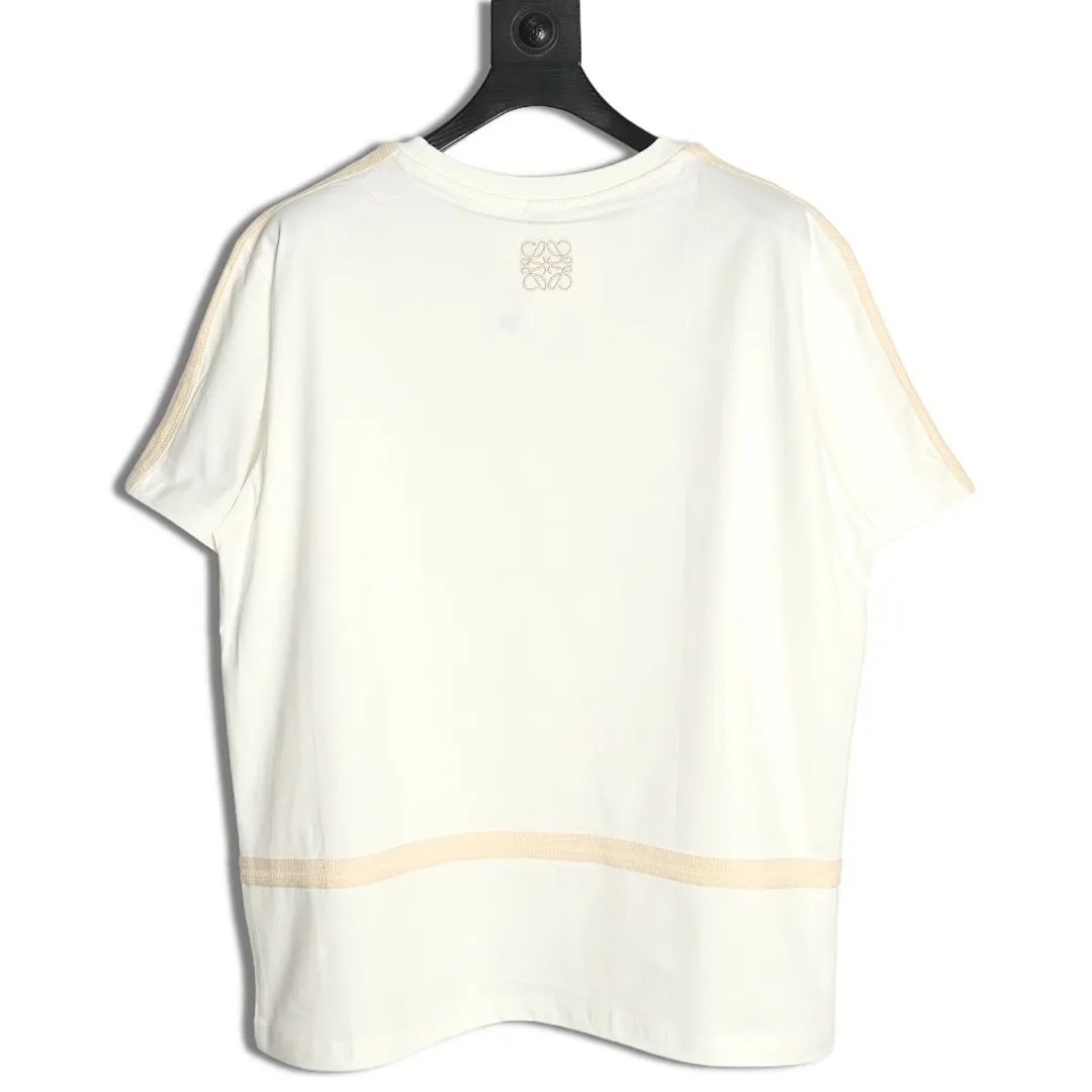 Loewe/罗意威 拼色编花织带圆领T恤